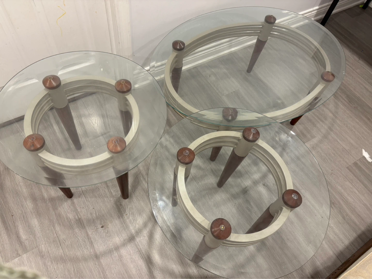 Set of 3 Glass Nesting Side Tables