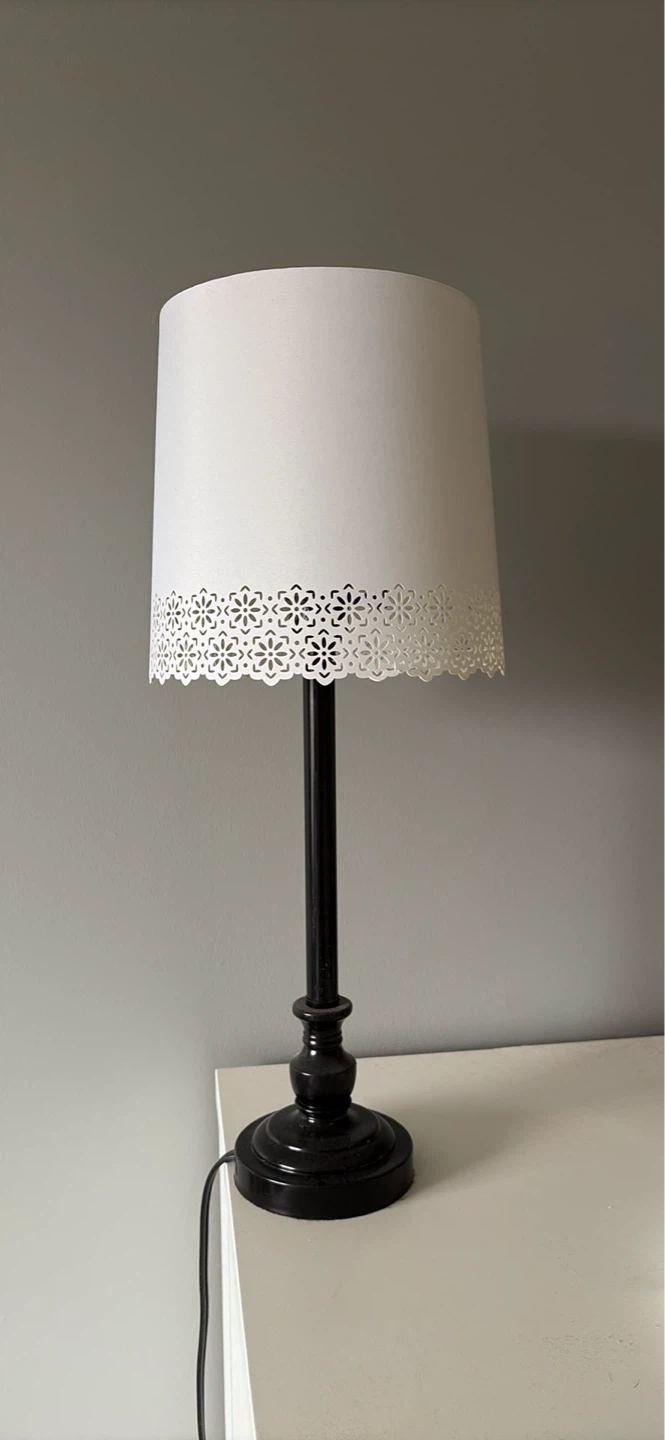 Table Lamp with White Drum Shade