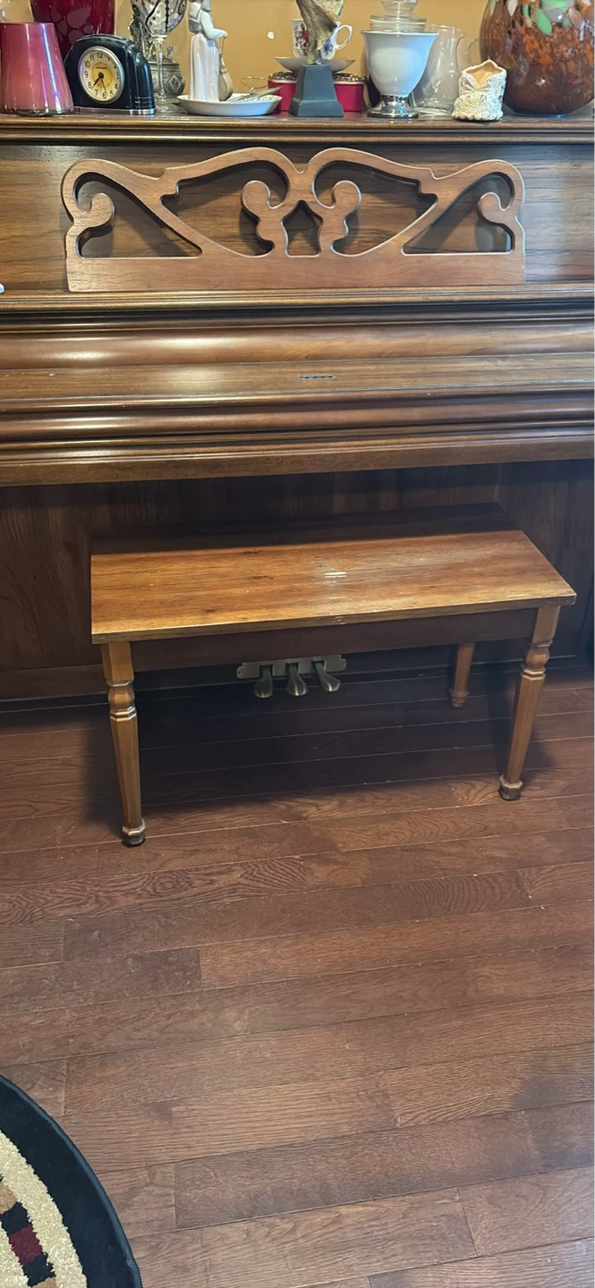 Wooden Upright Piano with Bench - photo 2