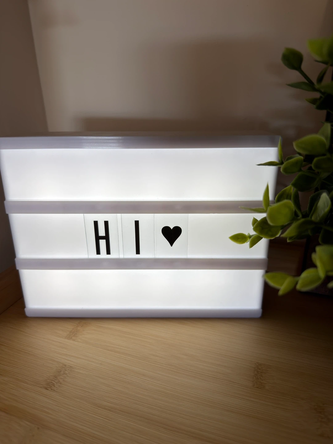 Light Up Box Sign with Letter Tiles