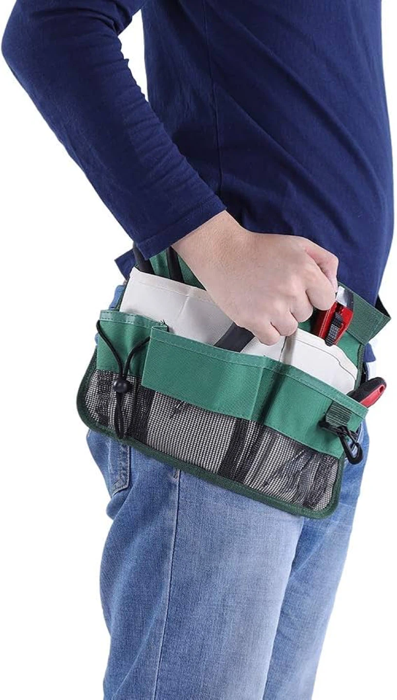 Green Tool Belt Pouch with Pockets and Reflective Strips - photo 2