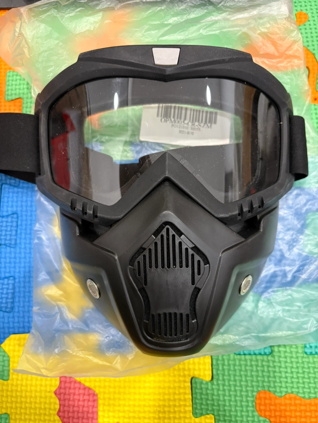 Black Motorcycle Goggles with Face Mask