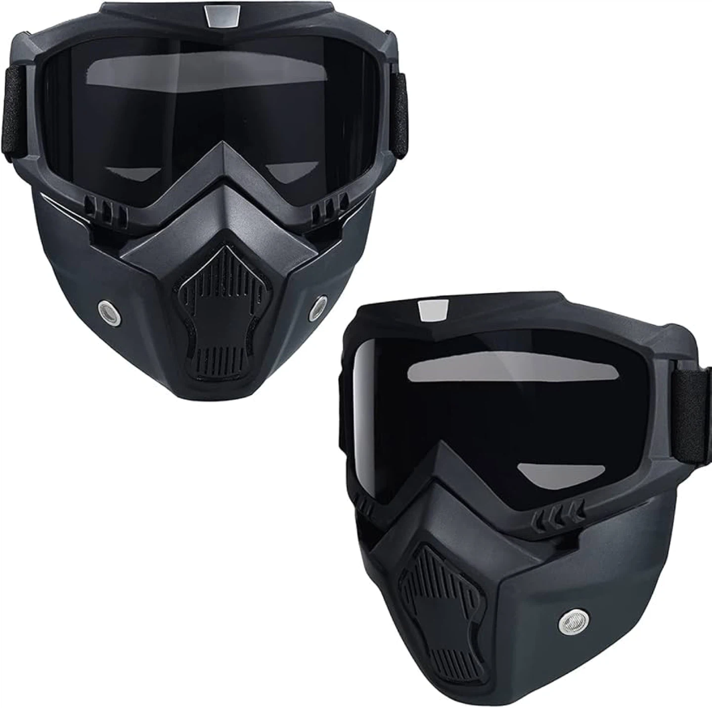 Black Motorcycle Goggles with Face Mask - photo 2