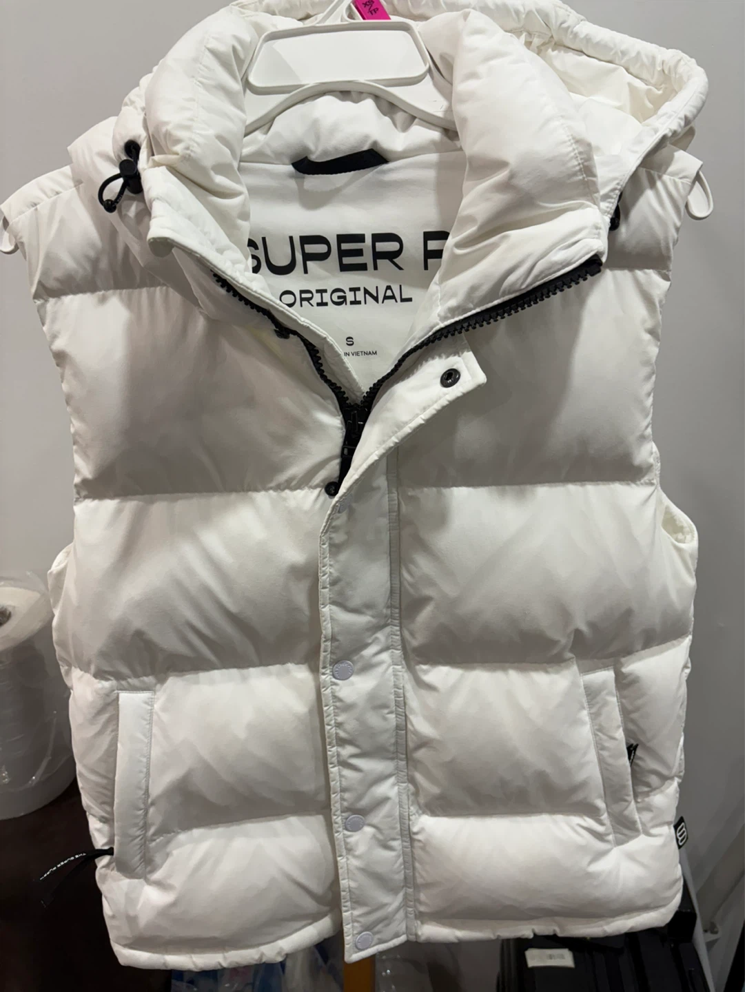 SUPER puff ORIGINAL White Puffer Vest - Size S