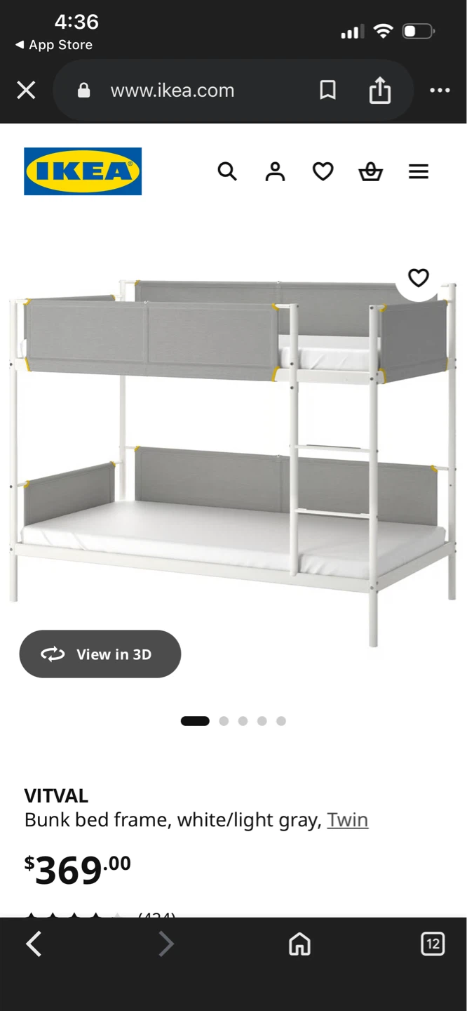 IKEA VITVAL Twin Bunk Bed Frame - photo 5