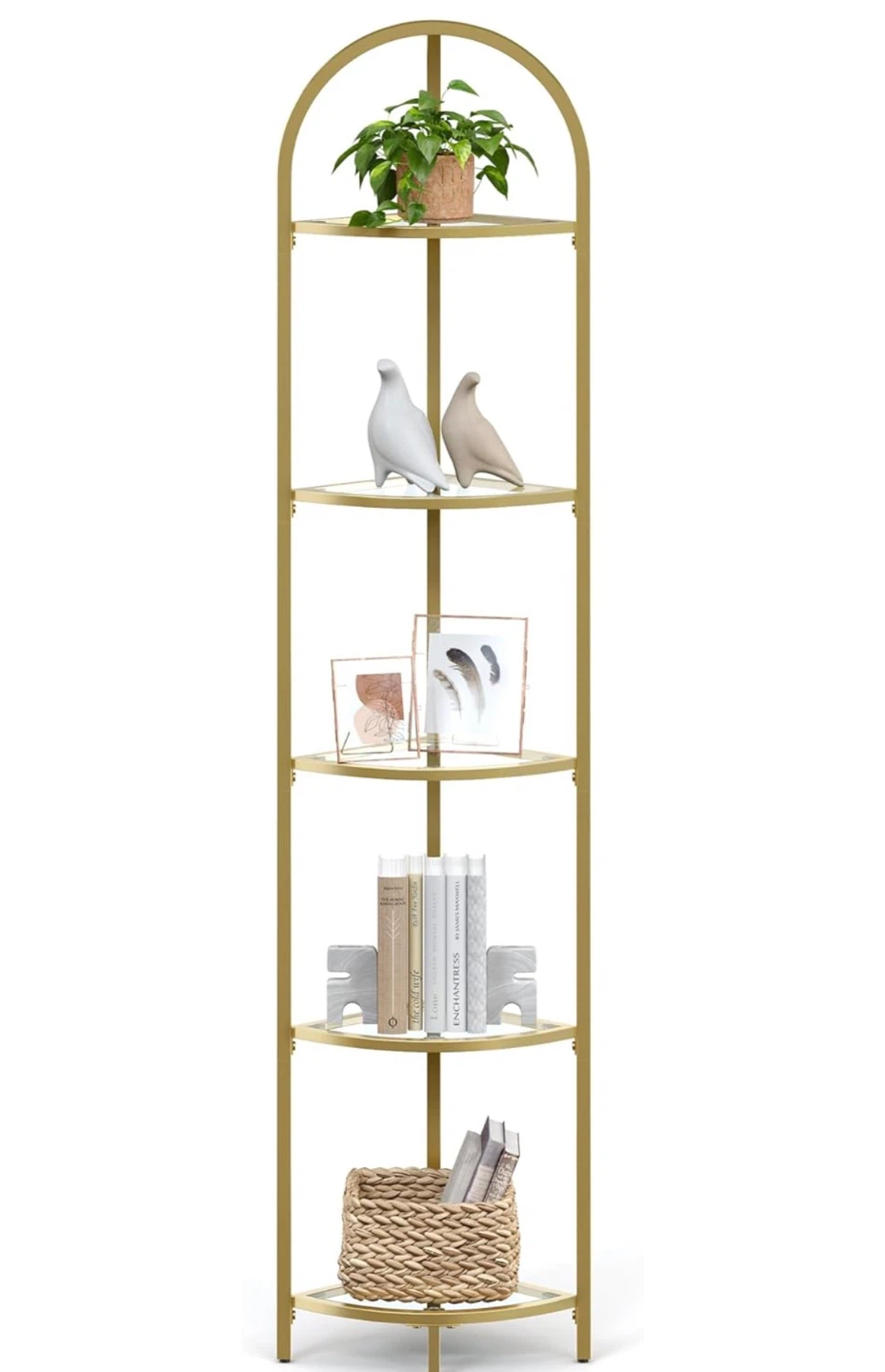 3 and 5 shelves gold plant stand - photo 2