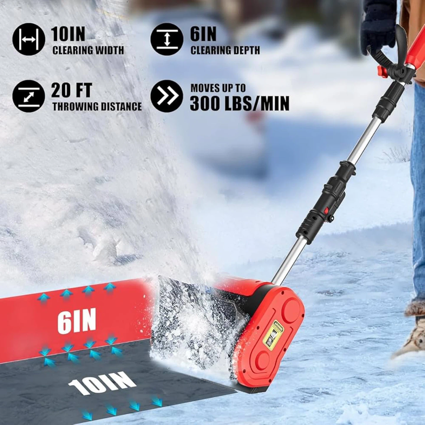21V Cordless Electric Snow Shovel with Charger and 4.0Ah Battery - photo 3