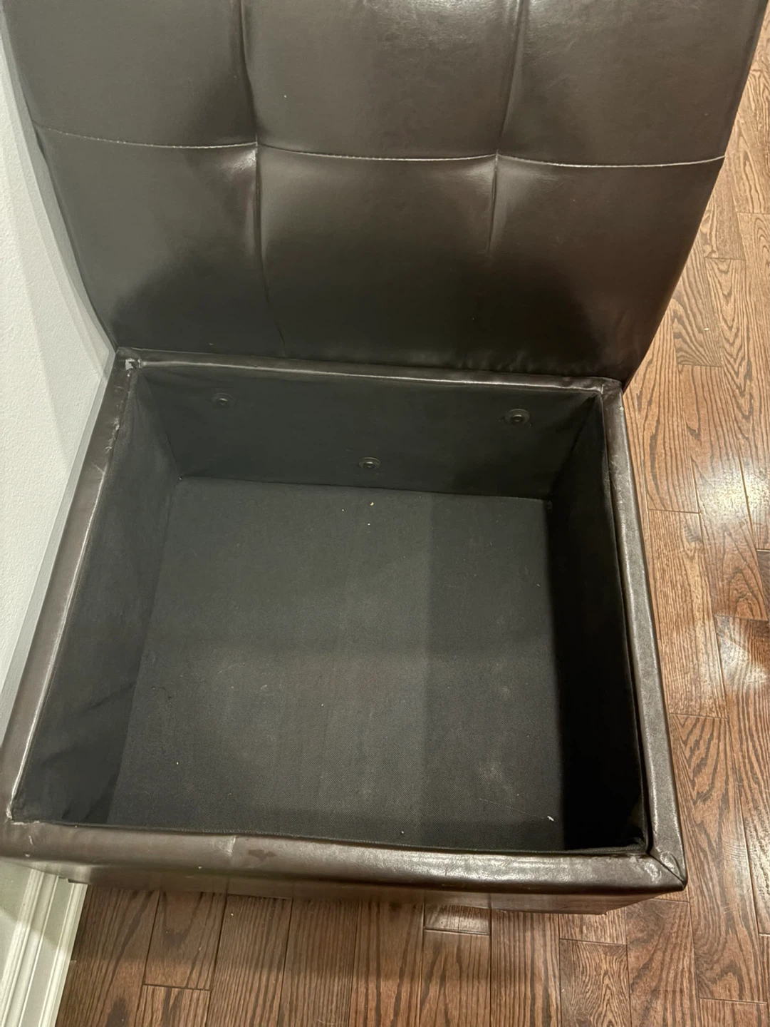 Brown Faux Leather Storage Ottoman Bench - photo 2
