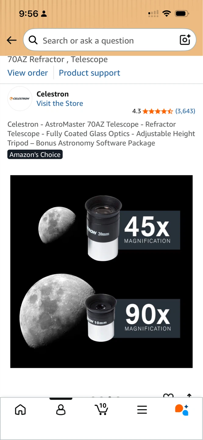 Celestron AstroMaster 70AZ Refractor Telescope - photo 2