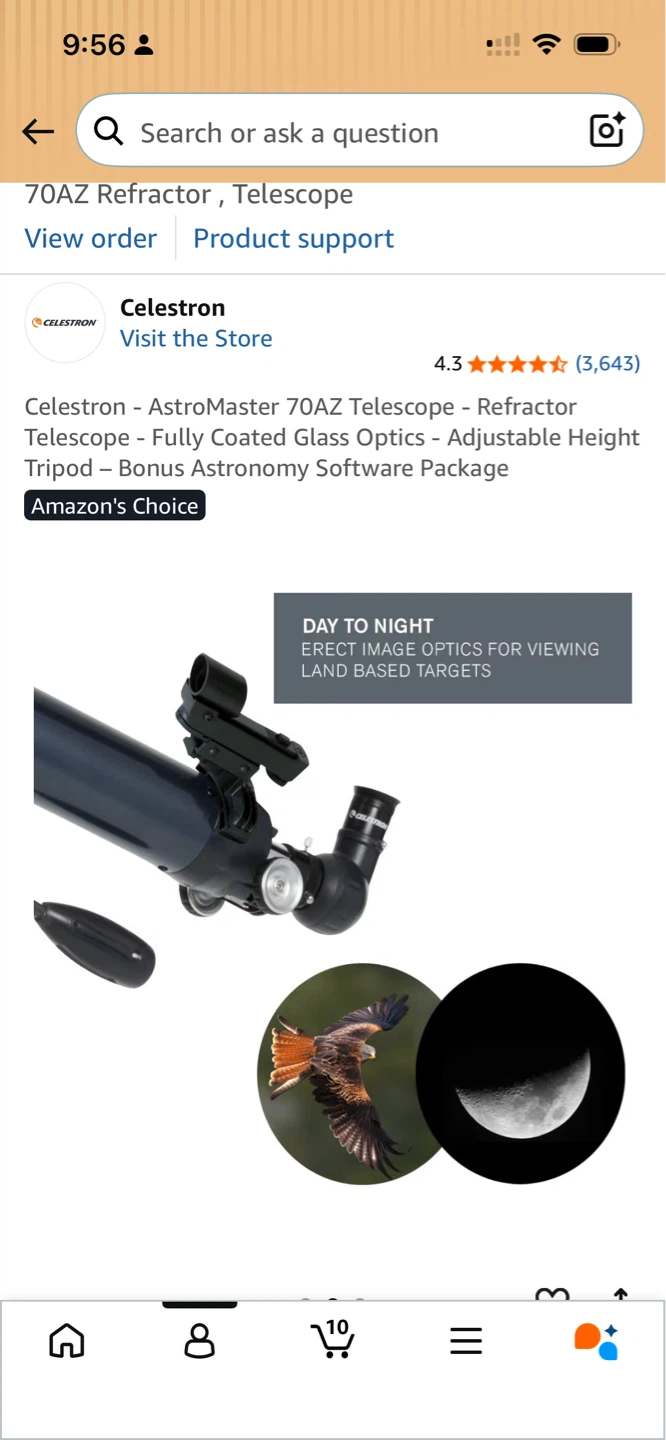 Celestron AstroMaster 70AZ Refractor Telescope - photo 4