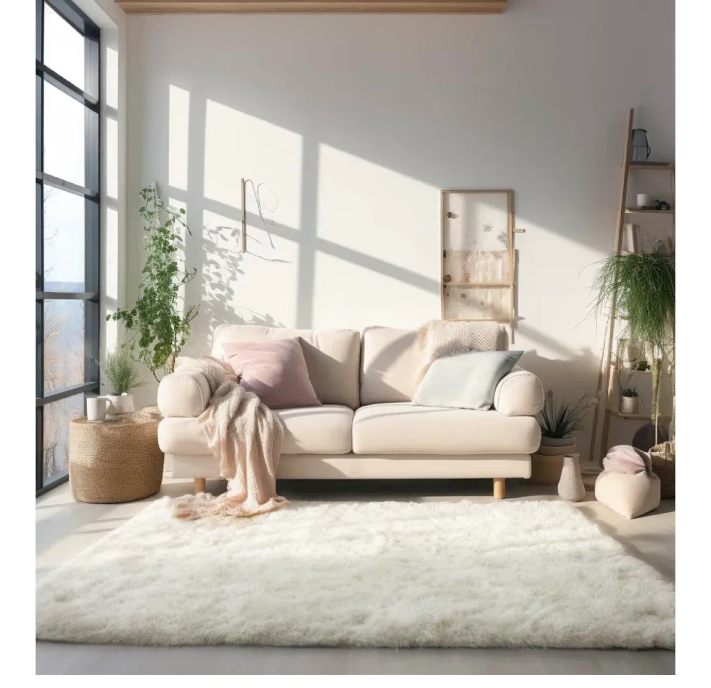 Soft Fluffy Cream Shag Rug 8x10 - photo 5