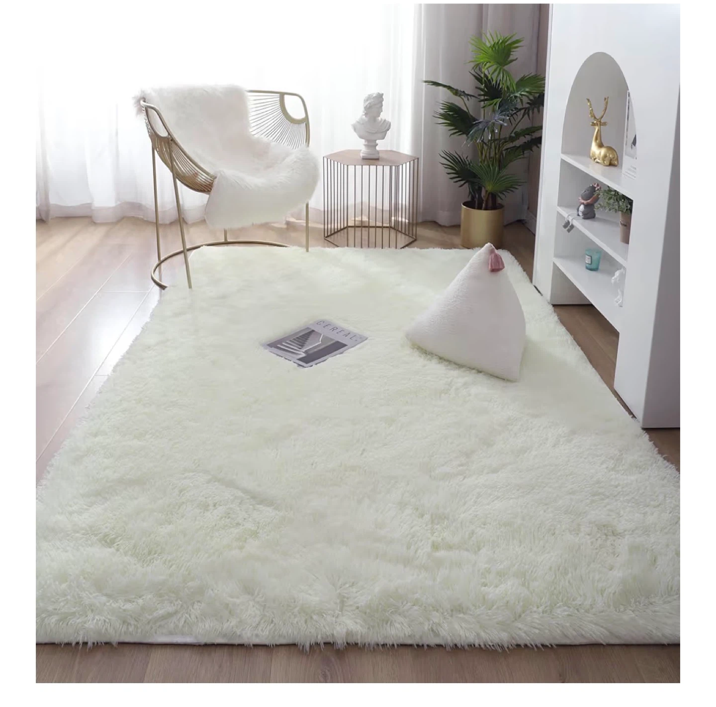 Soft Fluffy Cream Shag Rug 8x10