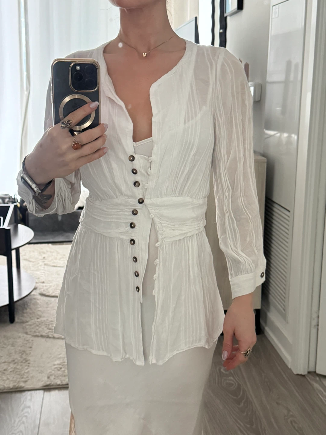 White Button-Up Blouse