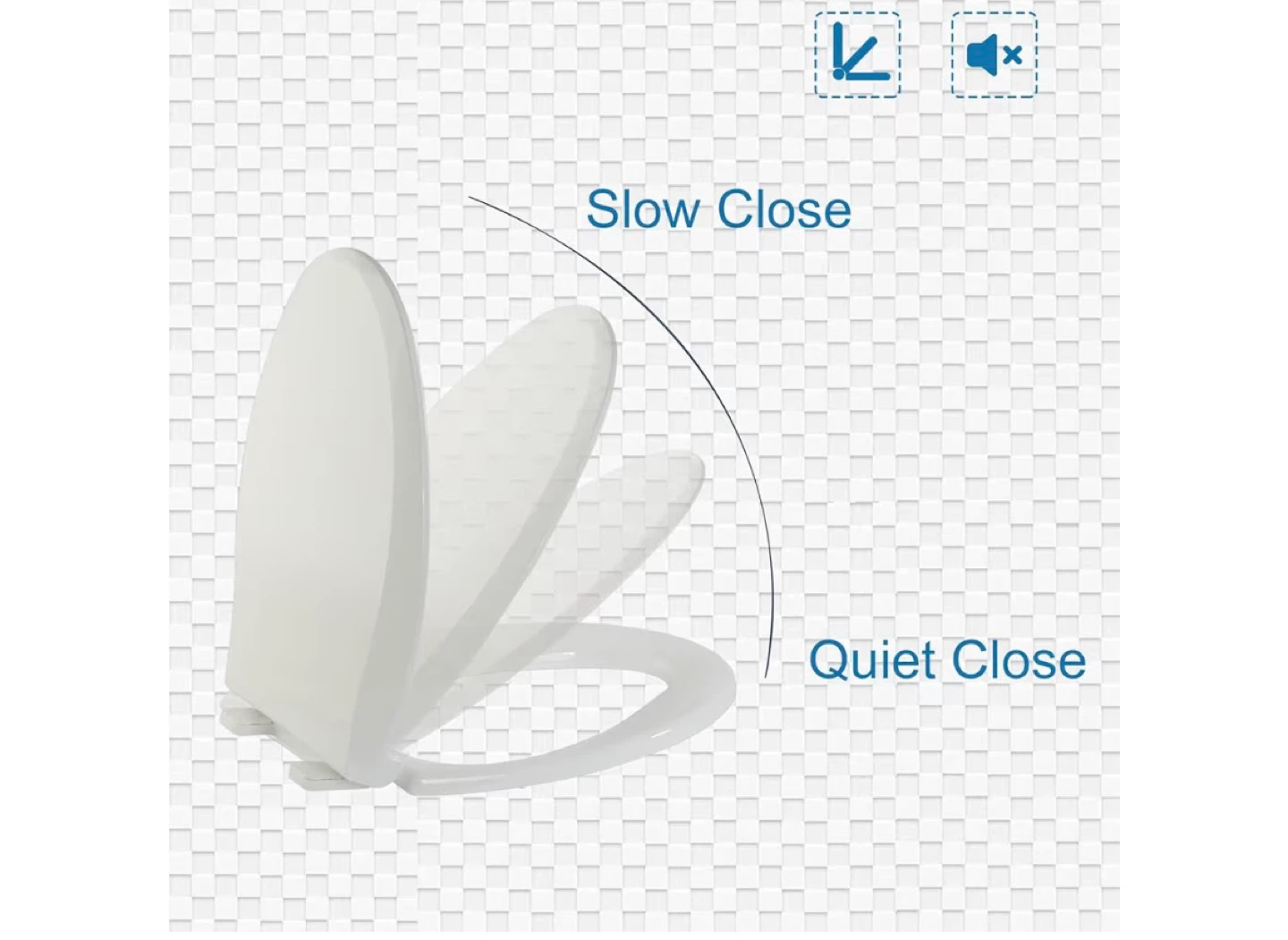 Elongated Toilet Seat with Slow Close and Never Loosens Feature - photo 2