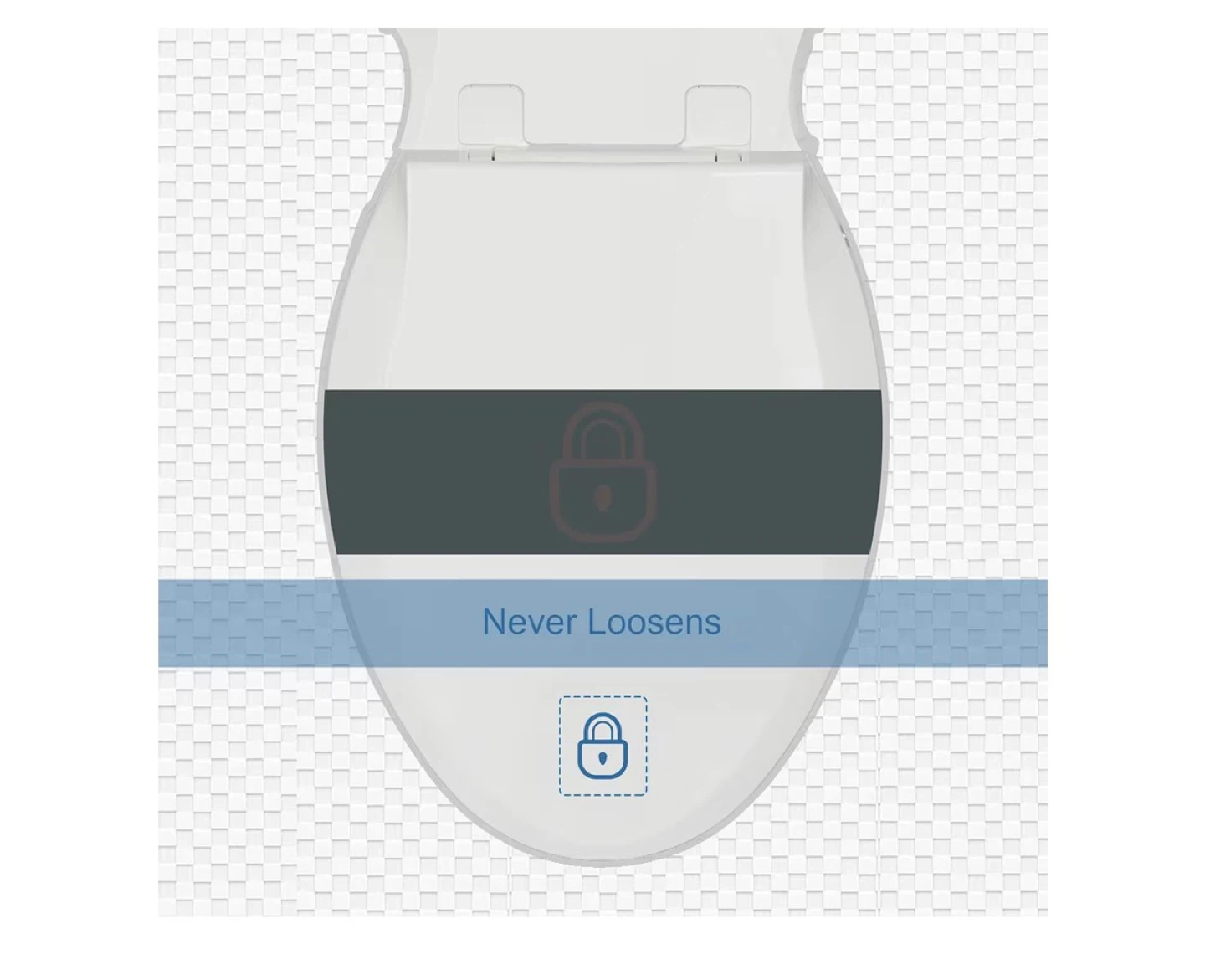 Elongated Toilet Seat with Slow Close and Never Loosens Feature - photo 4