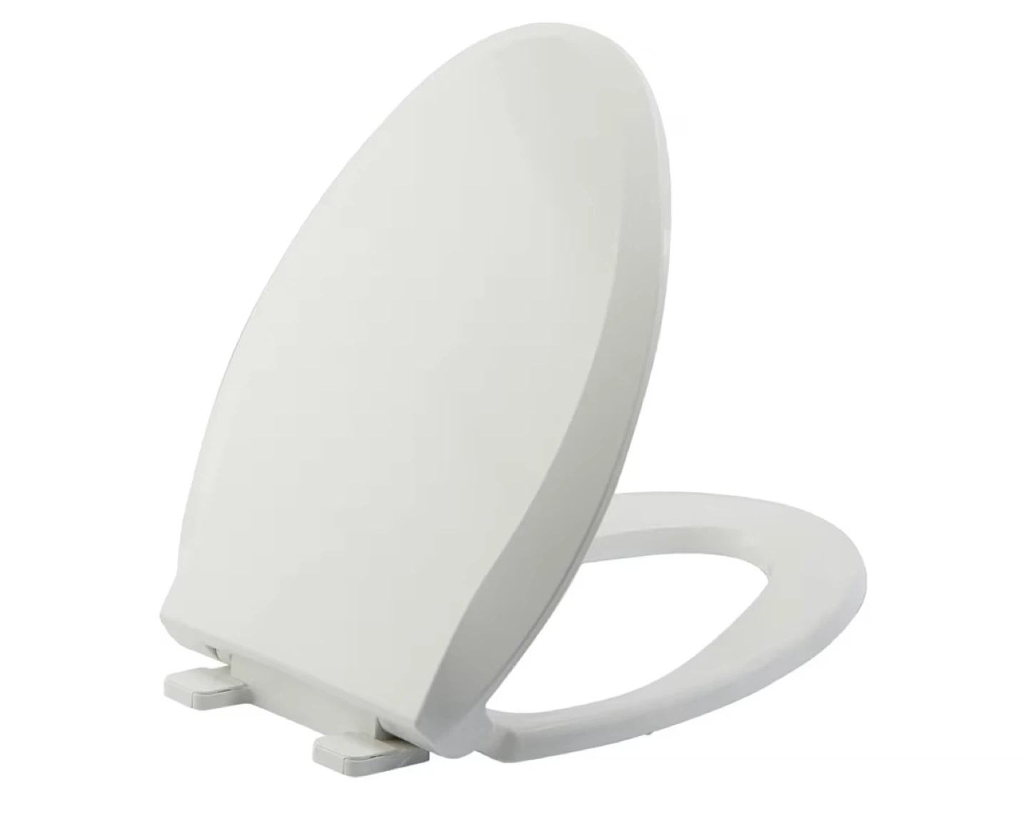 Elongated Toilet Seat with Slow Close and Never Loosens Feature