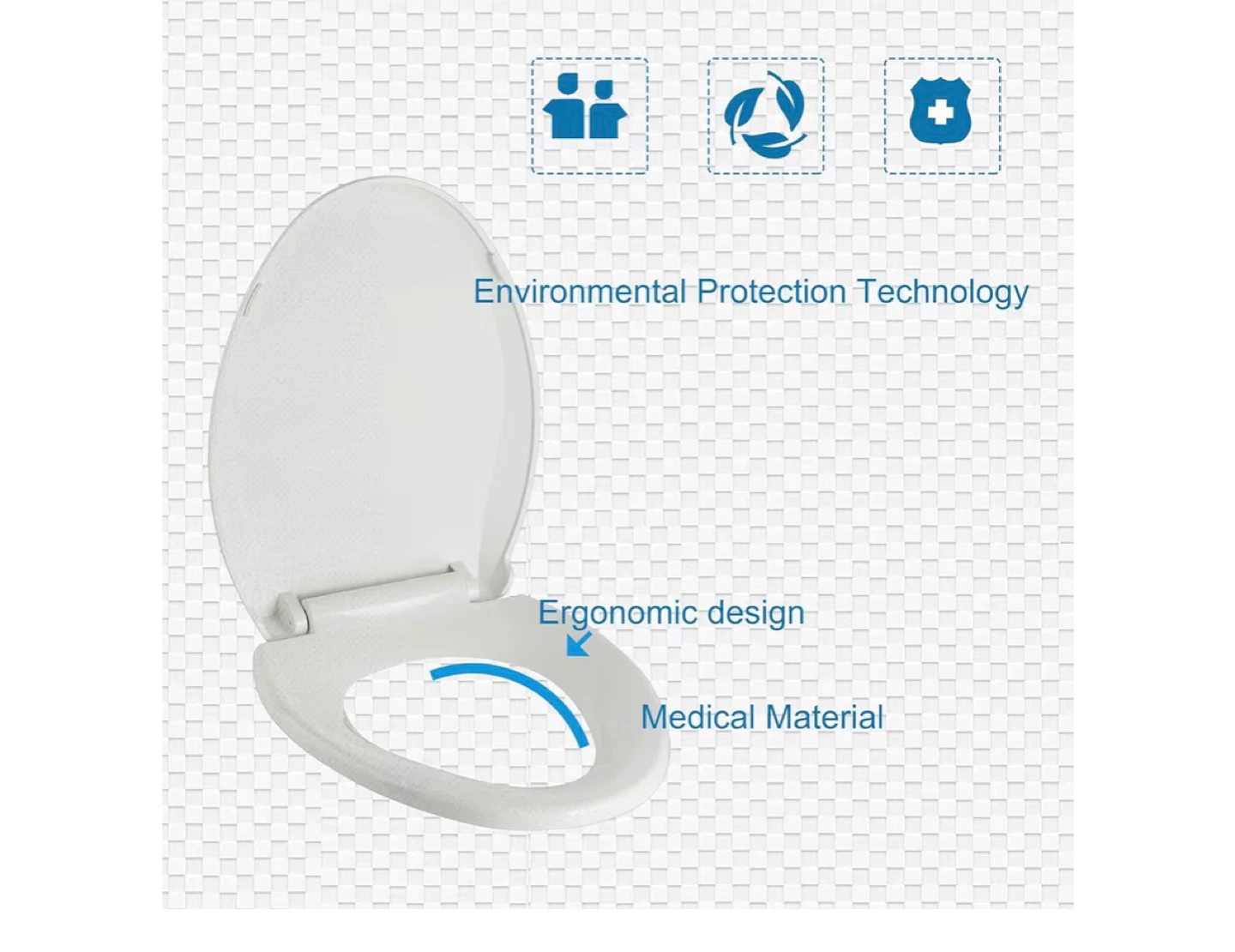 Elongated Toilet Seat with Slow Close and Never Loosens Feature - photo 3
