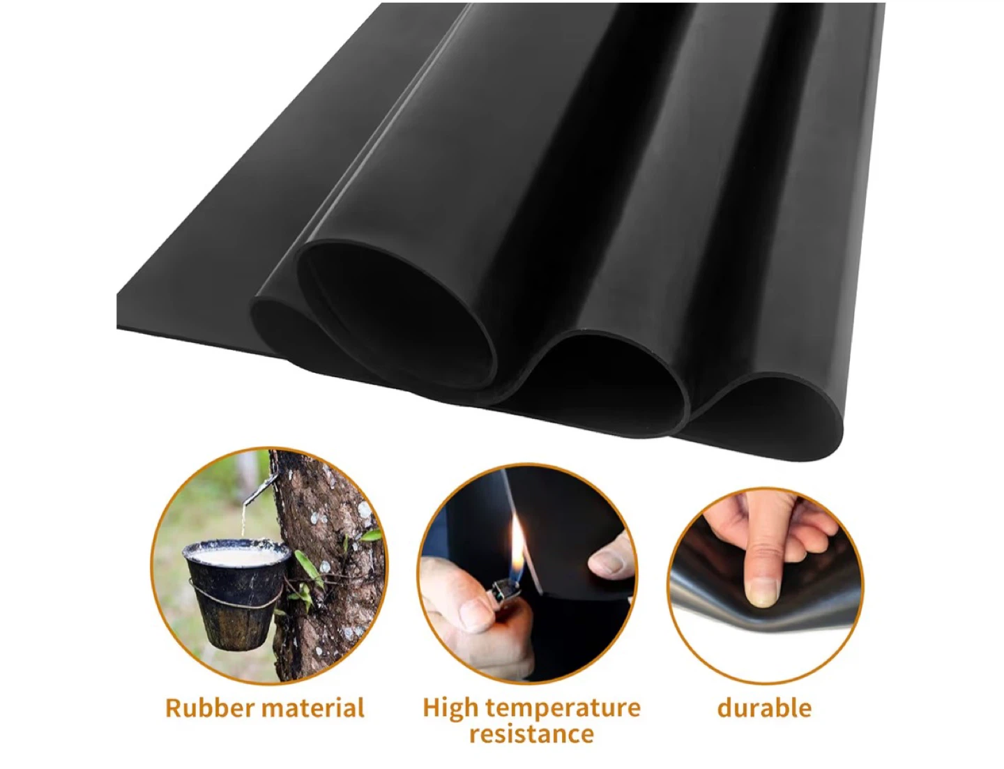 LOGIJIOY Neoprene Rubber Sheet Roll 80" x 40" x 1/8" Thick - photo 5