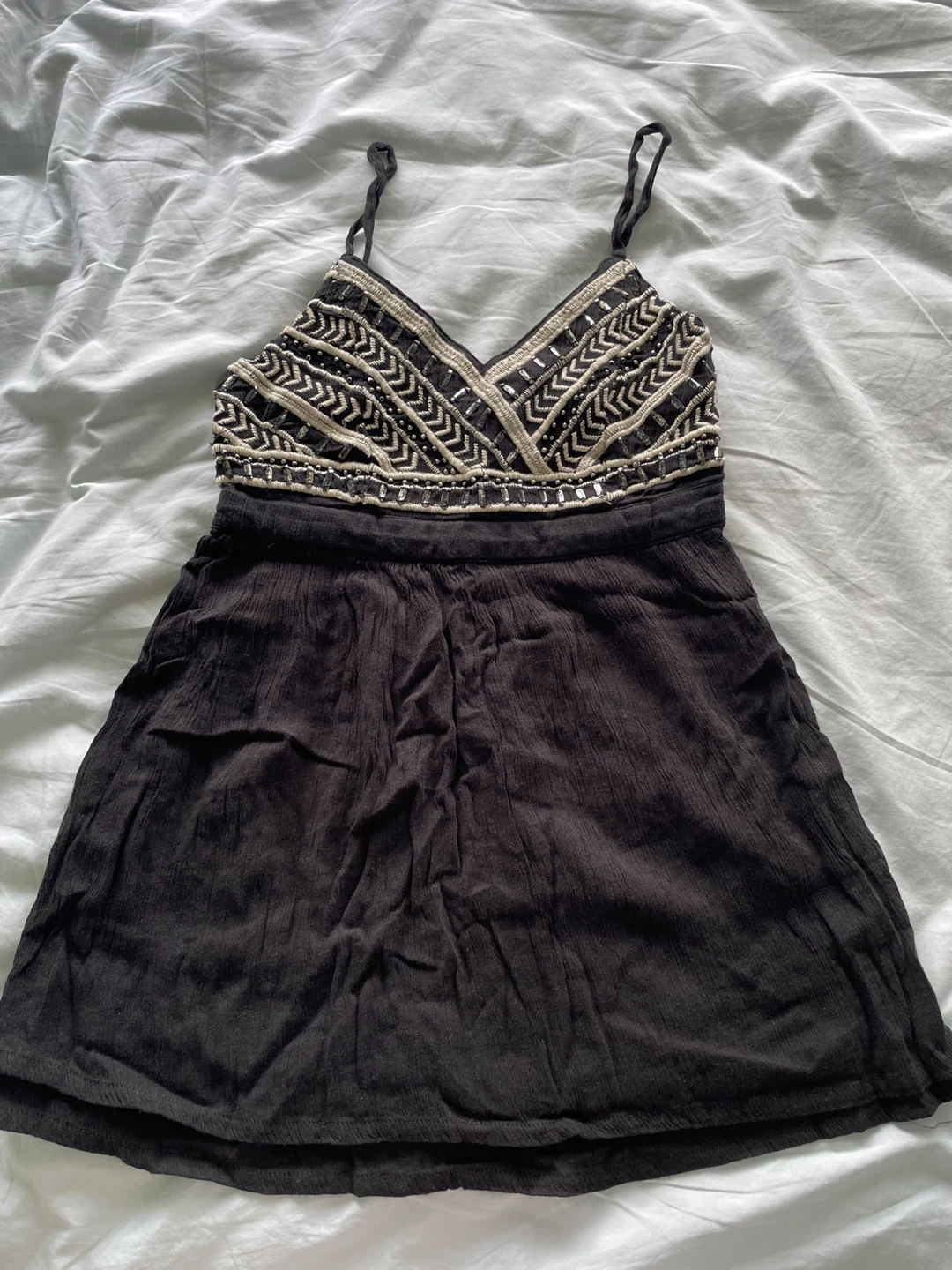 Black Beaded Camisole Dress