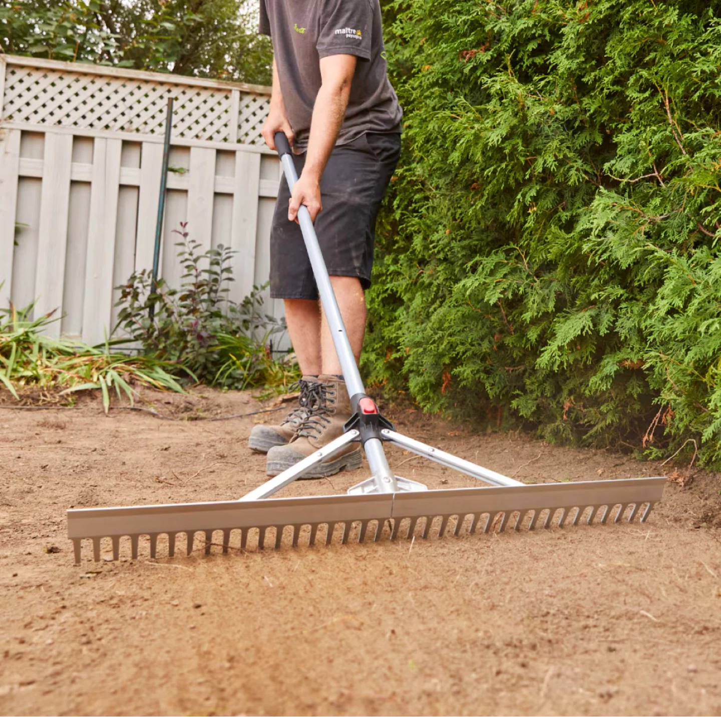 Garant PRO Landscaping rake with foldable head