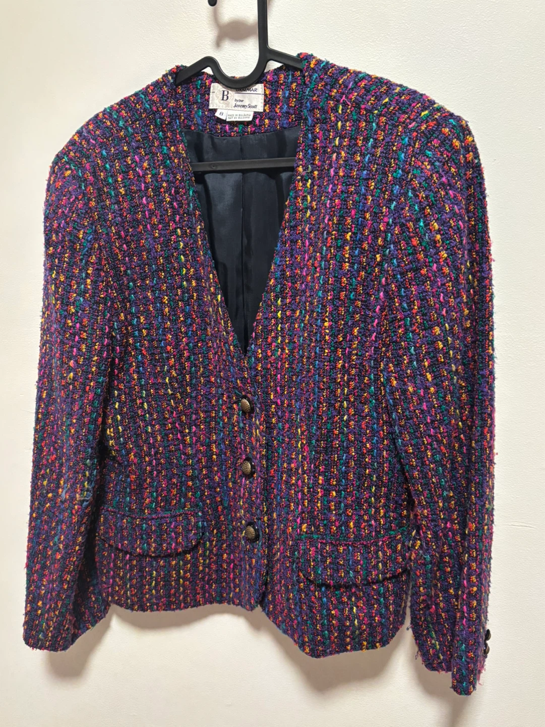 Jeremy Scott Vintage Multicoloured Tweed Blazer