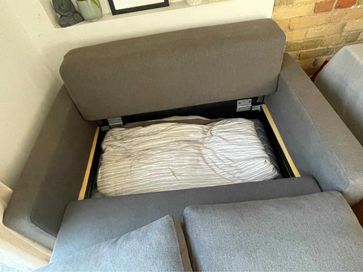 Grey Sofa Bed with Storage - photo 3
