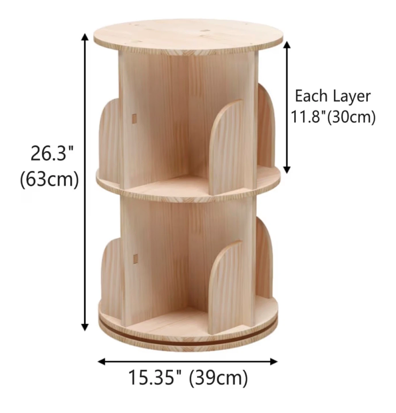 Wooden Rotating Bookshelf - photo 4