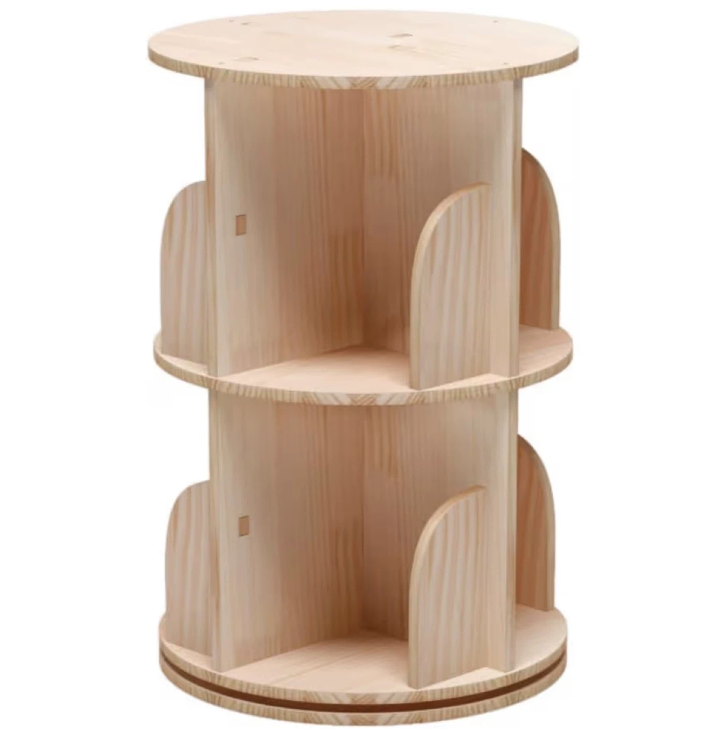 Wooden Rotating Bookshelf