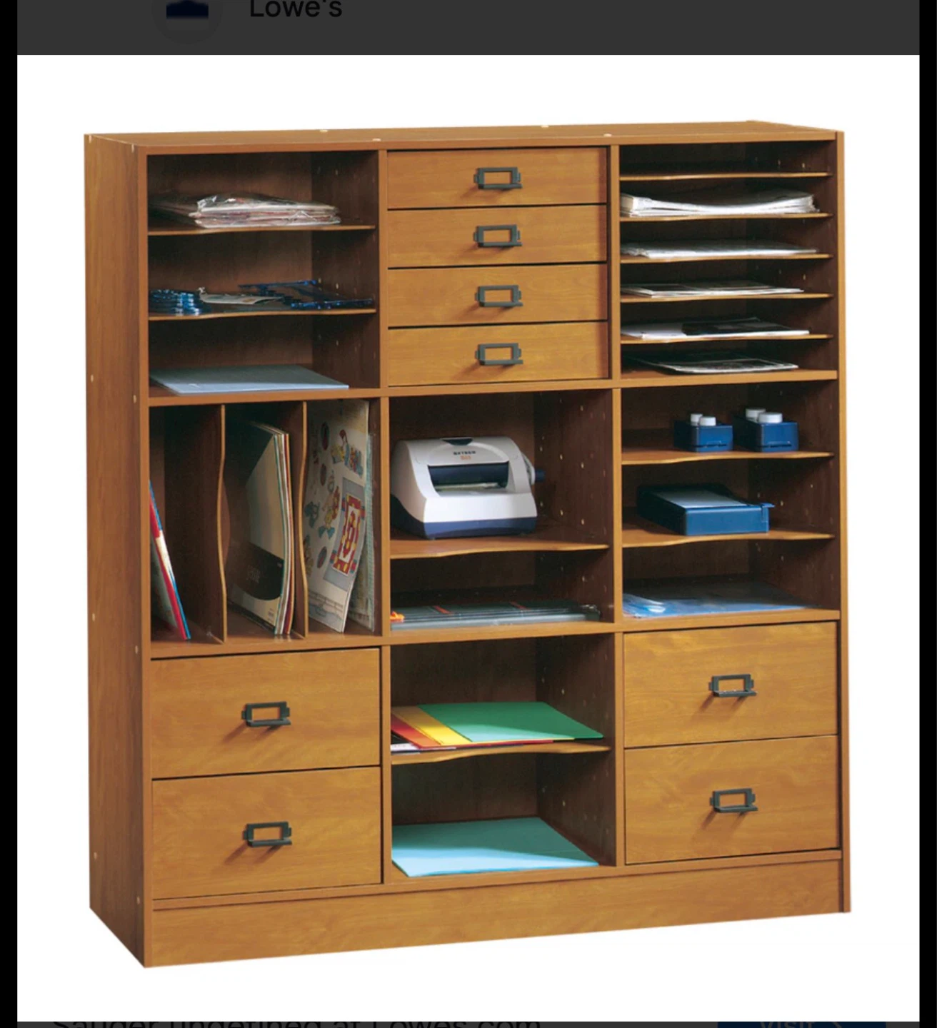 Craft Wooden Desk Organizer with Drawers and Shelves