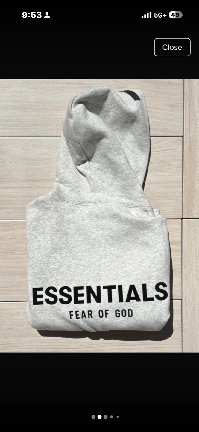 Essentials Fear of God Hoodie - Light Grey - photo 3