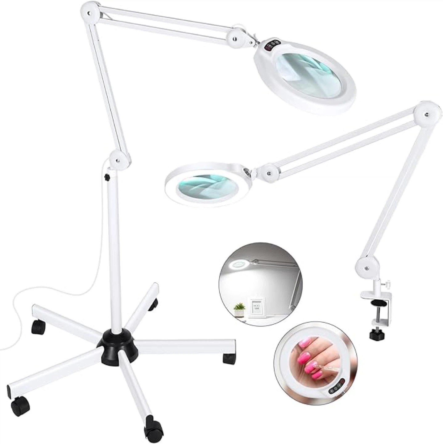 10X Magnifying Glass with Light and Stand, Veemagni 2,200 Lumens