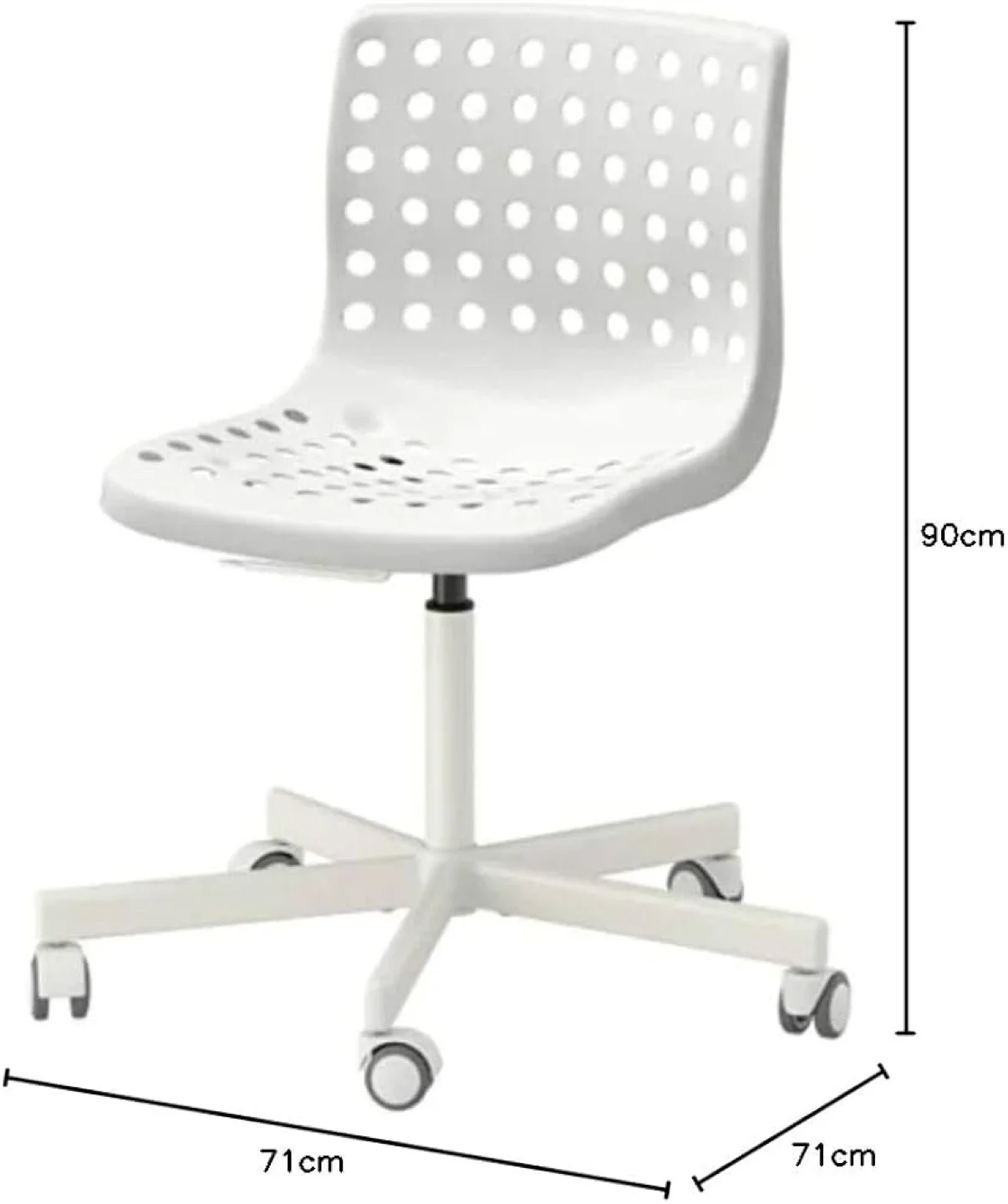 IKEA White Office Wheelie Chair - photo 5