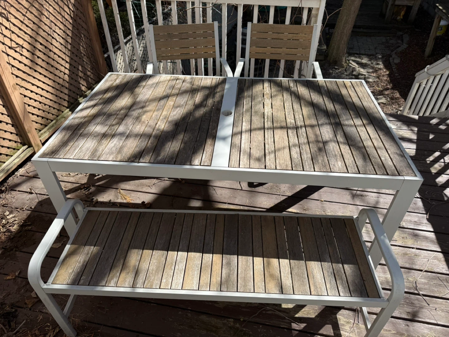 IKEA Outdoor Dining Patio Set - Table with 2 Chairs and Bench - photo 2