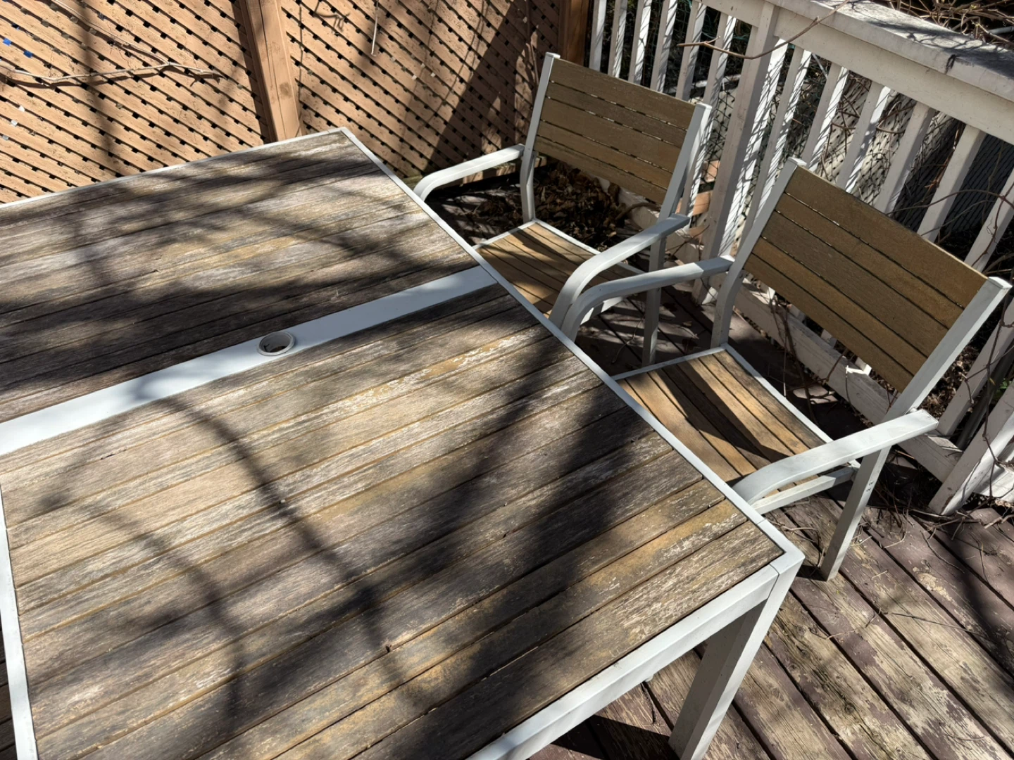 IKEA Outdoor Dining Patio Set - Table with 2 Chairs and Bench - photo 3