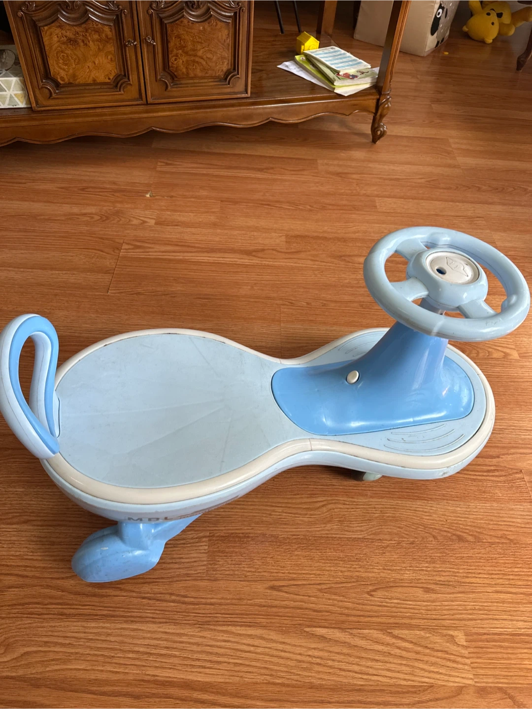 Light Blue Ride-On Swivel Car