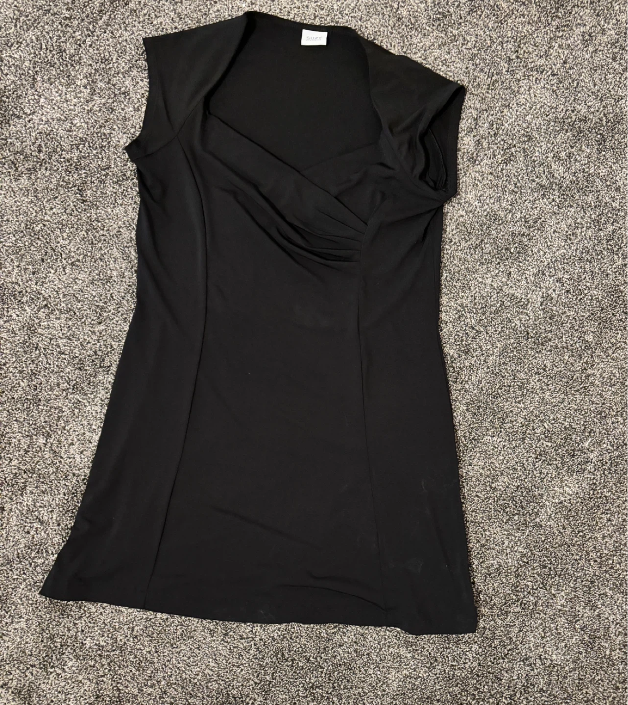 Black Sleeveless Ruched Dress