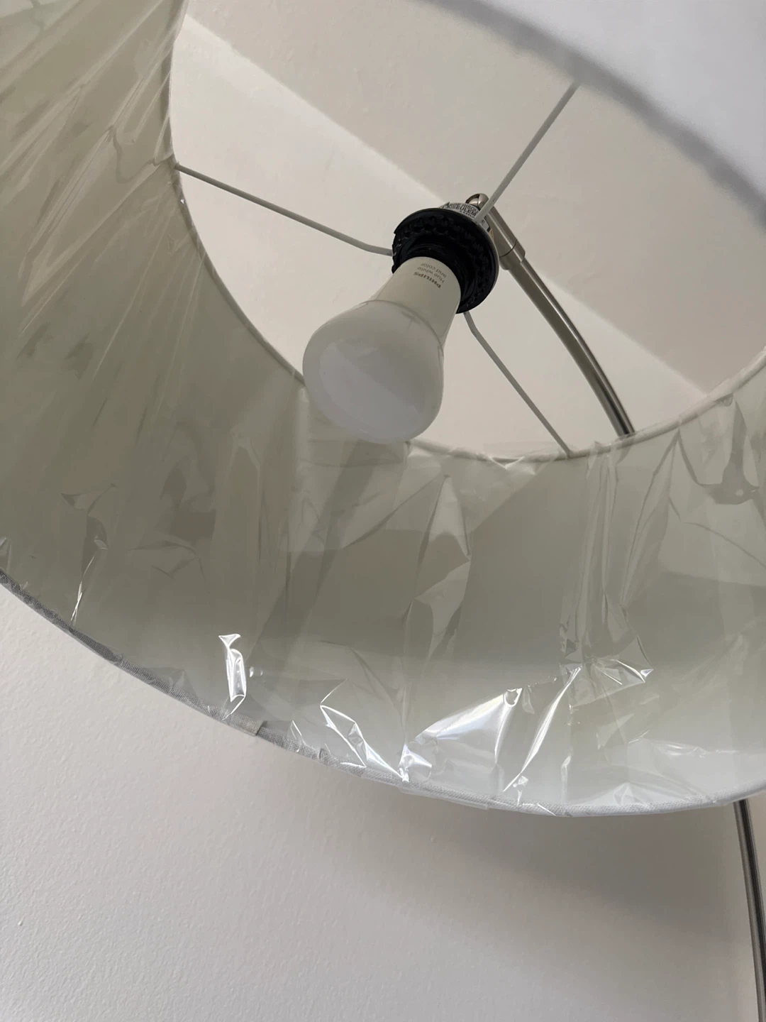 Arc Floor Lamp with White Drum Shade - photo 3