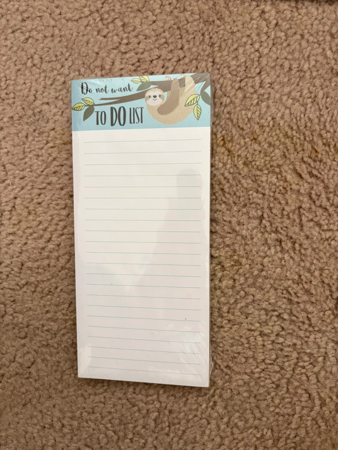 Do Not Want To Do List Notepad with Sloth