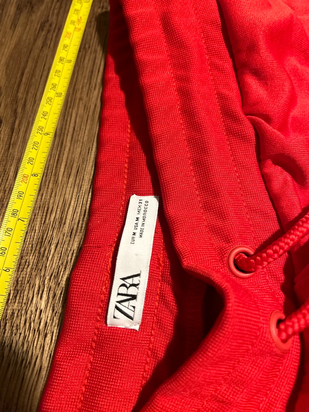 Zara Red Track Pants with White Side Stripes - Size M - photo 5