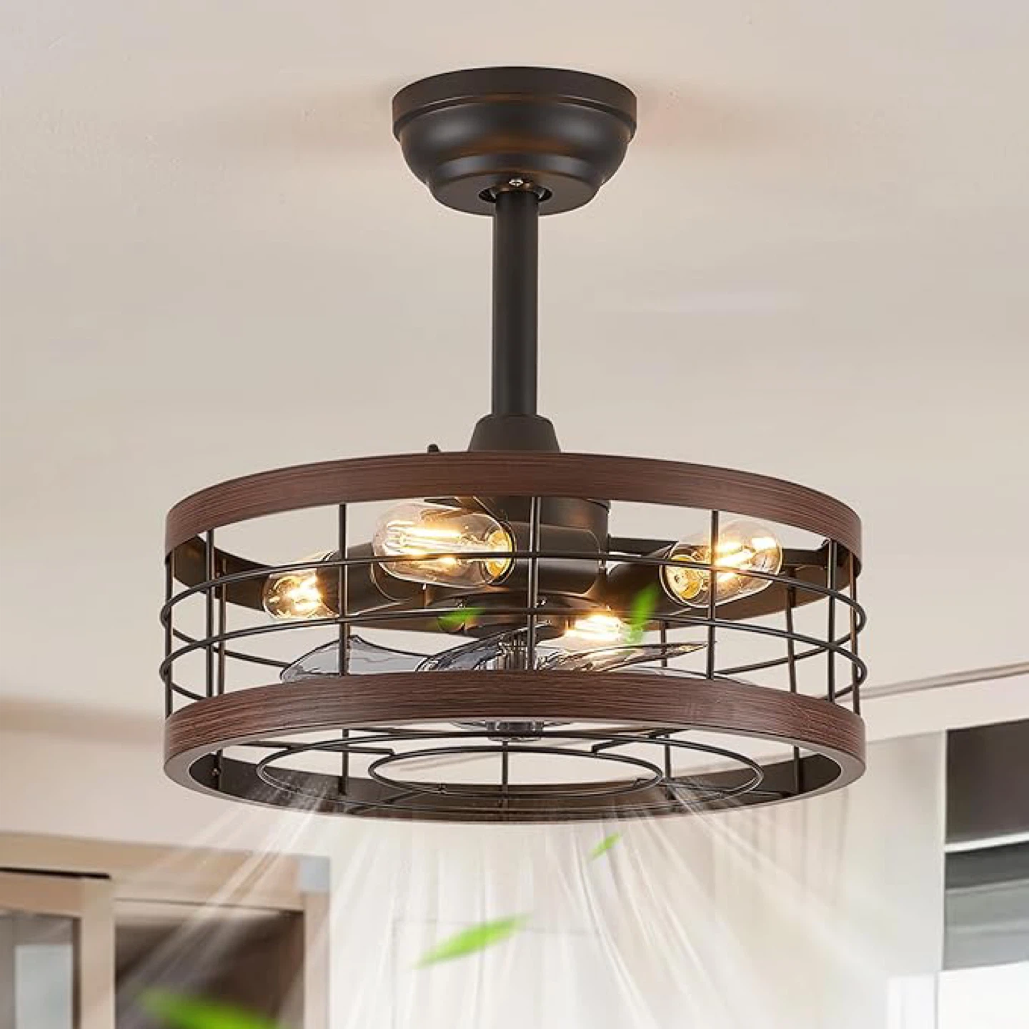 LEDARY 4-Light Industrial Ceiling Fan