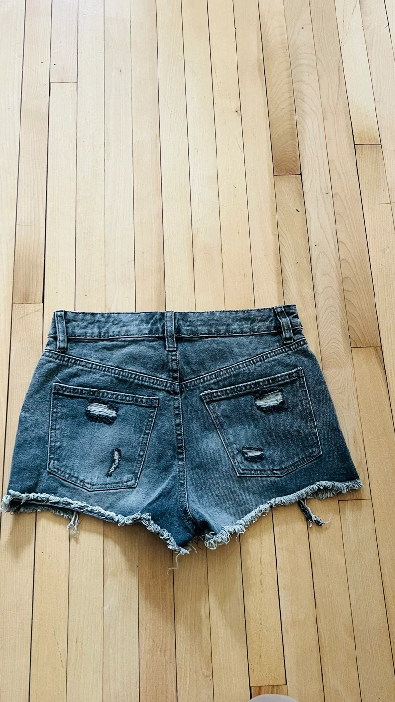 Shorts en denim déchirés Chelsea - Gris délavé - photo 3