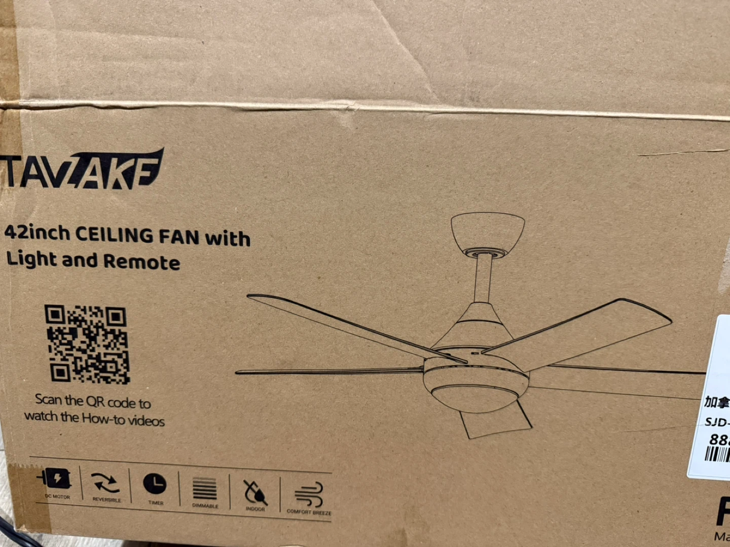 TAVAKE 42 inch Ceiling Fan with Light and Remote - photo 5
