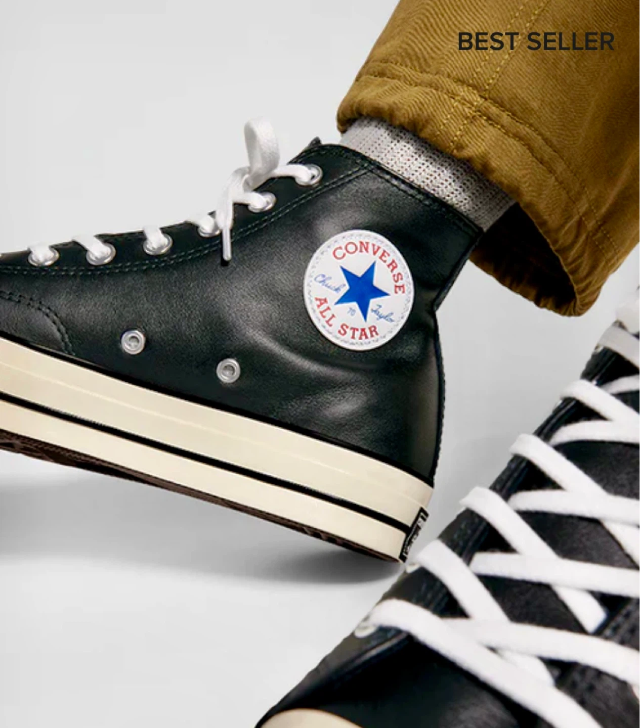 NWT & still in box - Converse Chuck 70 Leather High Top Sneakers - photo 3
