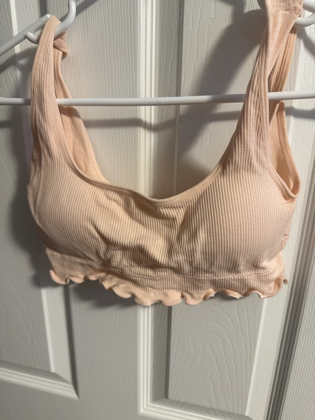 Pink Ribbed Crop Top Bralette