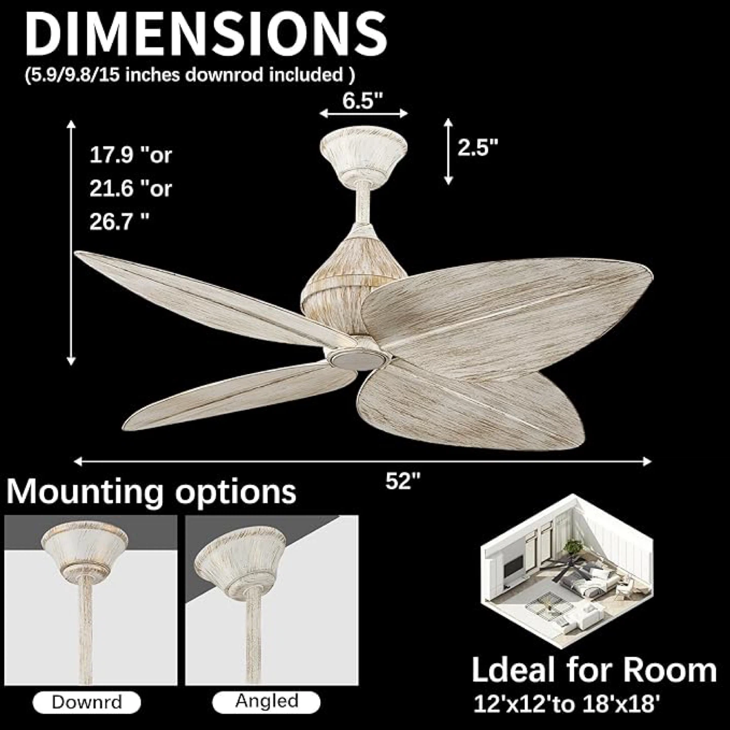 HEMLDAN 52" Ceiling Fan - photo 3