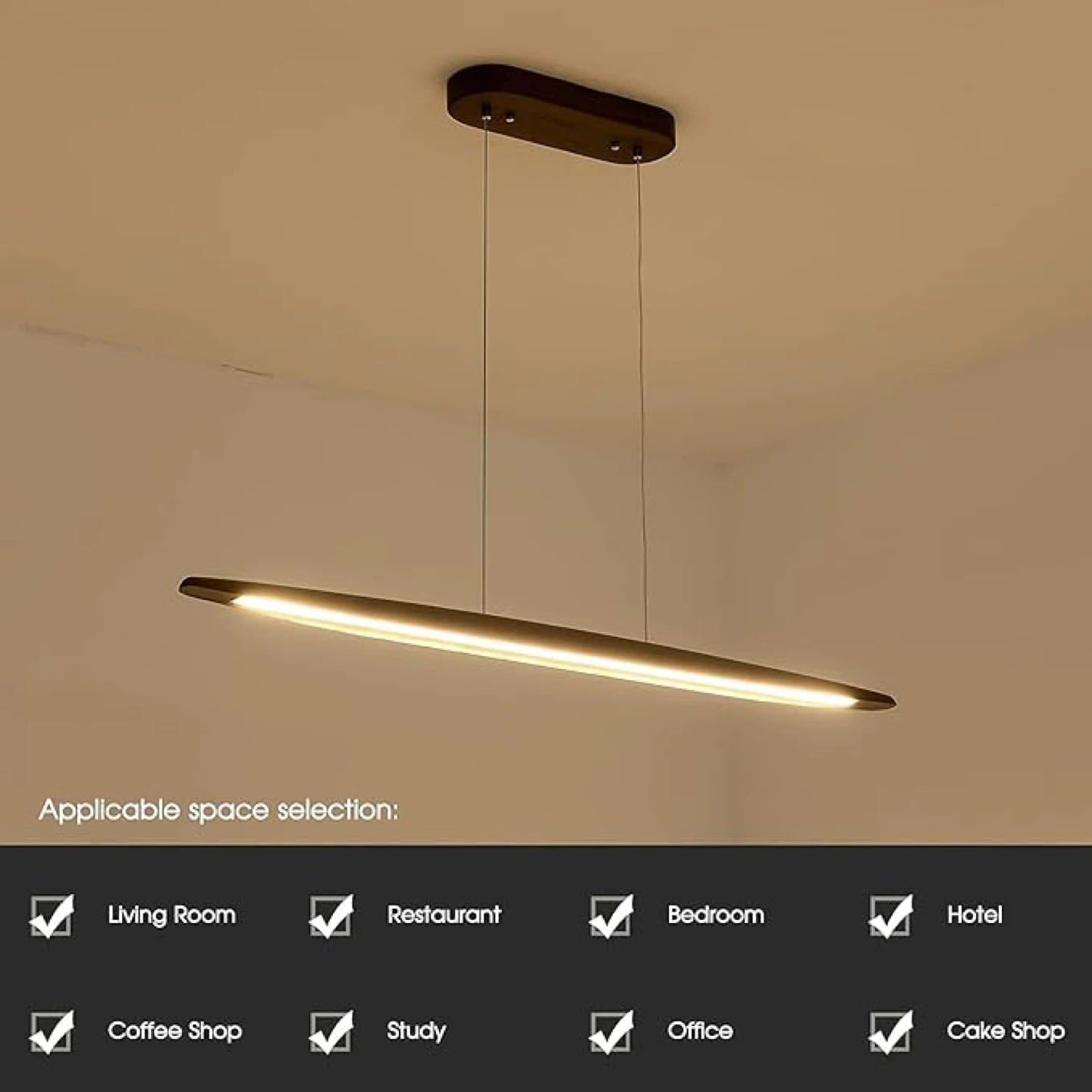 YISDESIGN 51" LED Dimming Fixture - Walnut Color