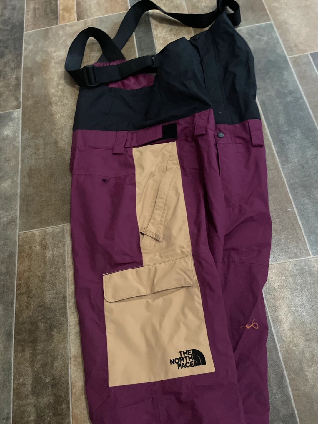 The North Face Bib Ski Pants Burgundy/Tan - photo 2
