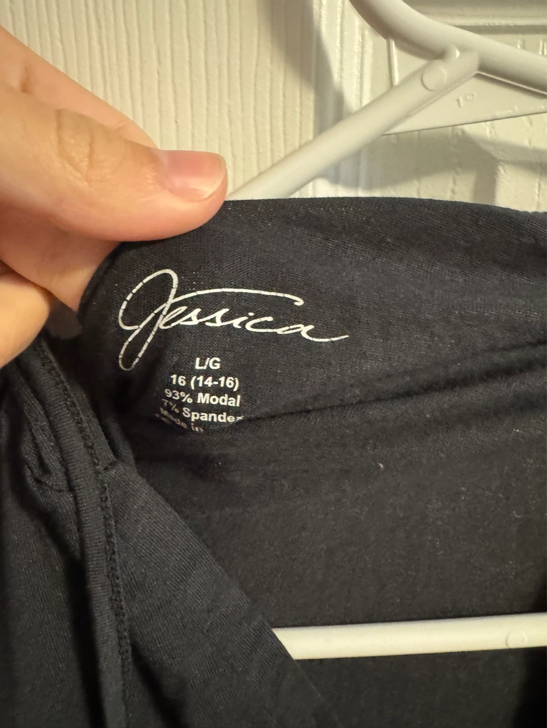 Jessica Black Long Sleeve Hooded Top L (14-16)
