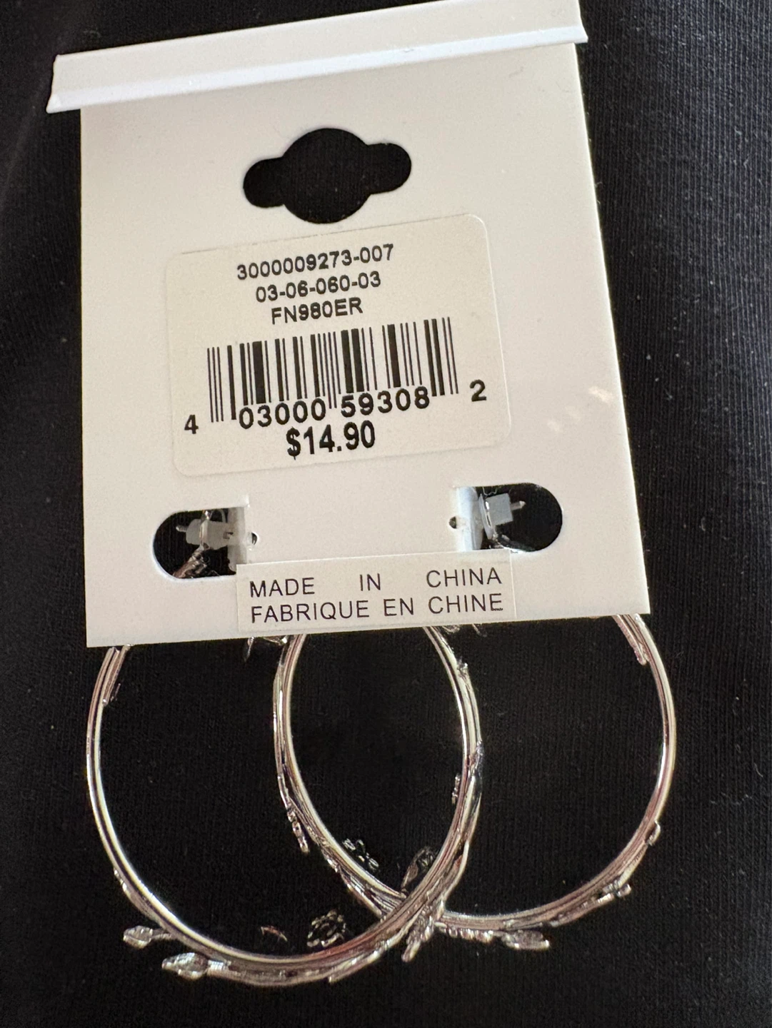 Ricki's Silver Tone Hoop Earrings with Rose Detail - photo 3