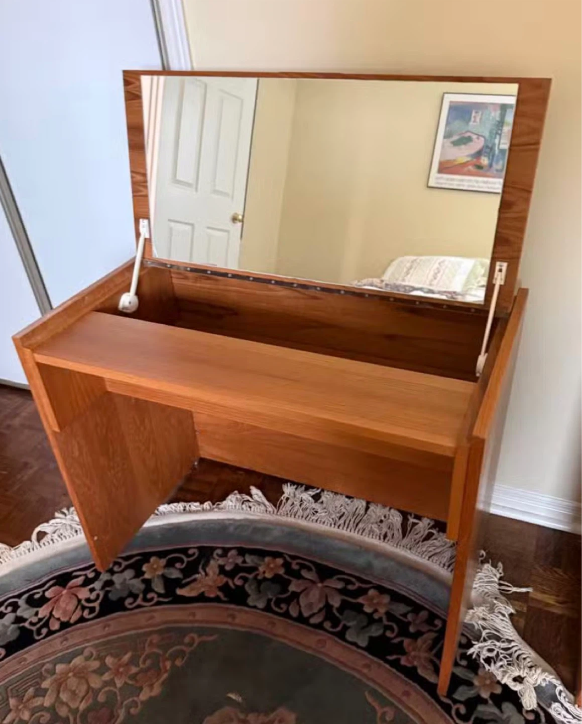 Vintages MCM 'Reff Products' Teak Vanity/Dressing Table w/Mirror - photo 4